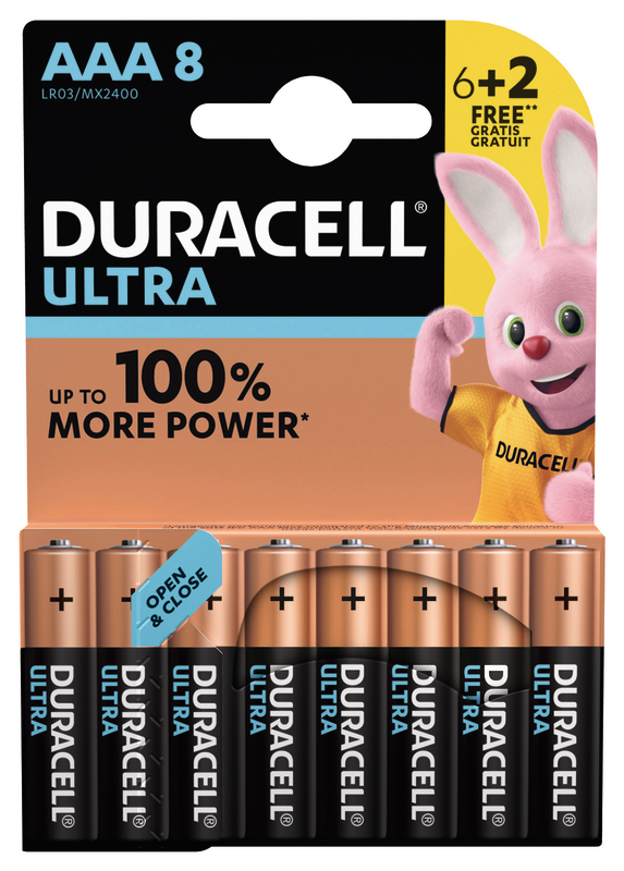 PILES ULTRA POWER LR03 6+2 GRATUITES DURACELL