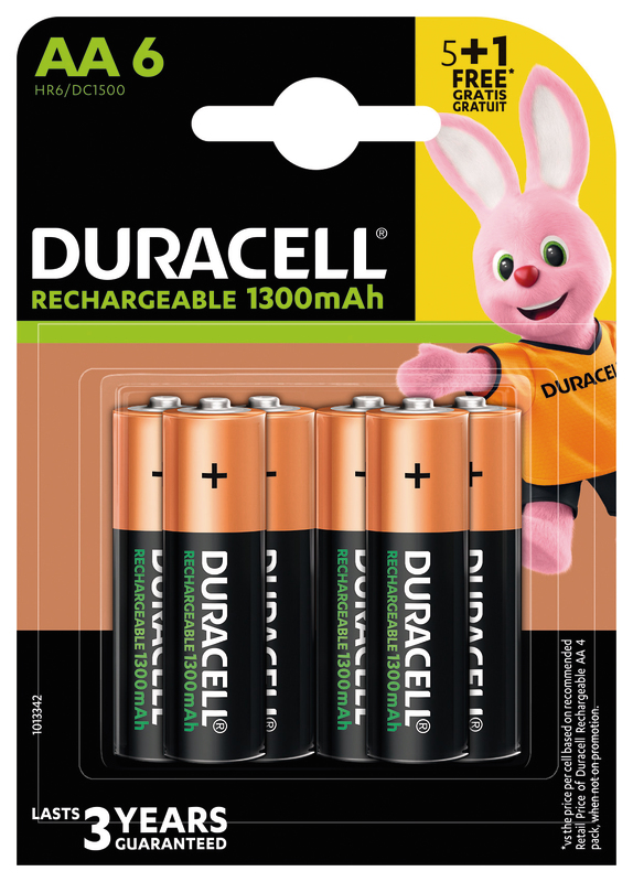 PILES RECHARGEABLE PLUS 1300MAH AA DURACELL
