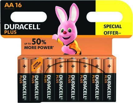  PILES DURACELL PLUS X16(1) code EAN 5000394139480 