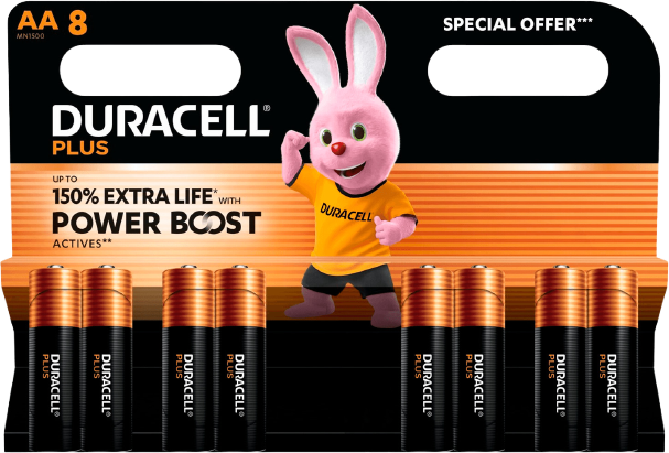  PACK DE 8 PILES DURACELL PLUS 100% code EAN 5000394177406 