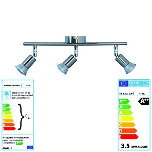 POLLMANN Pollmann LED éclairage plafonnier Spot GU10 inclus. 3.5W 320lm LED Ampoules 3 spots! (10.50 Watt) code EAN 5005008877390 