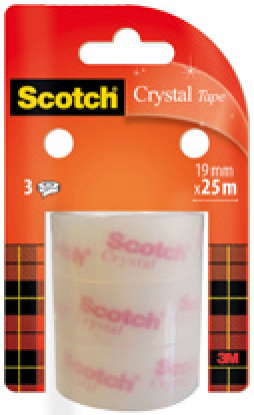 scotch1 3 ROULEAUX DE  RUBAN ADHÉSIF  CRYSTAL  code EAN 5010027564190 