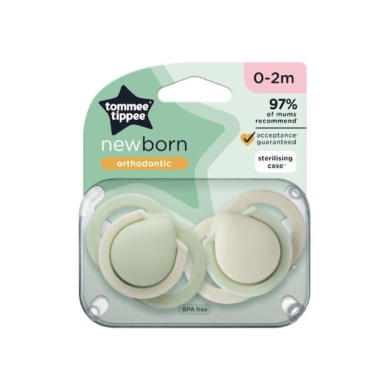  Tommee Tippee Lot de 2 Sucettes Multicolore 0-2 mois code EAN 5010415335821 