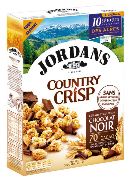 CÉRÉALES COUNTRY CRISP CHOCOLAT NOIR