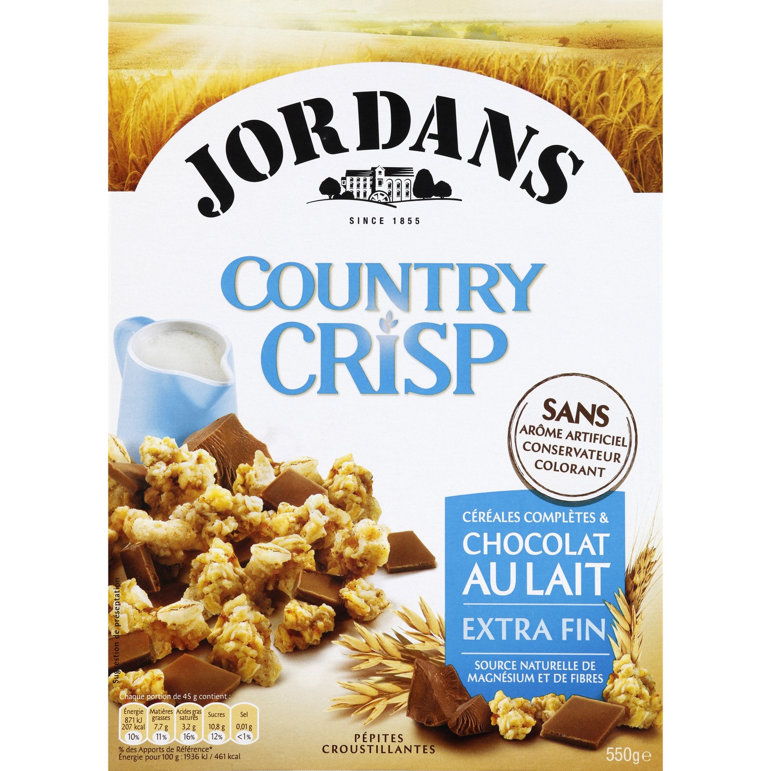 Céréales chocolat au lait Country Crisp JORDANS
