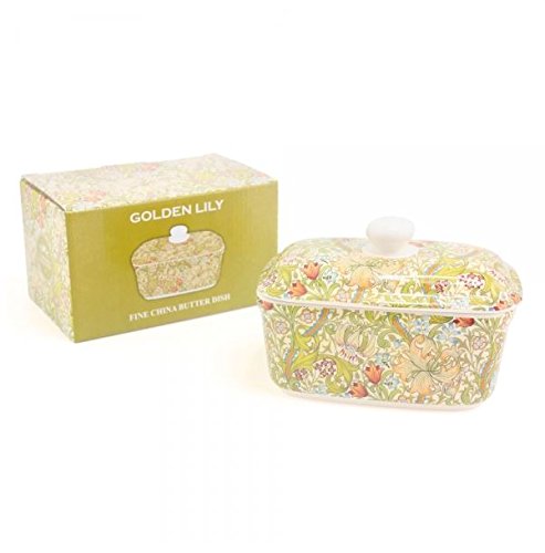 William Morris Golden Lily Beurrier en porcelaine
