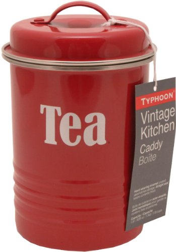 Vintage kitchen boîte à thé rouge 19,5 cm