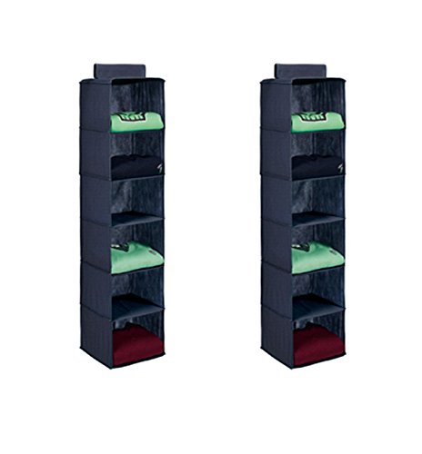 Organiseur 6 poches pour femme, bleu marine, lo...