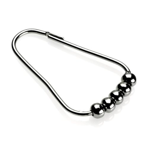 Anneaux de rideau de douche à perles chrome
