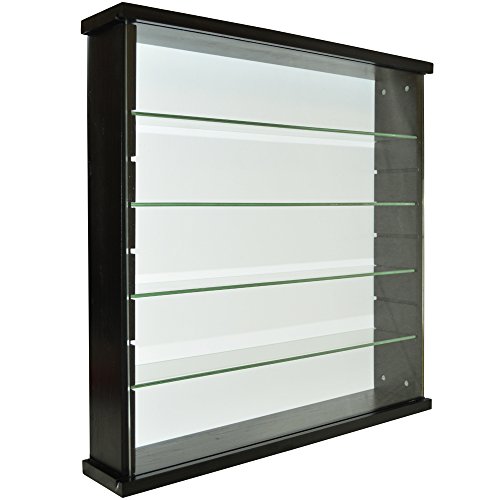 EXHIBIT Vitrine noir 4 étagères en verre