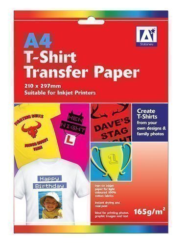 Papier Transfert T-shirt A4 Jet Encre 165gsm 21...