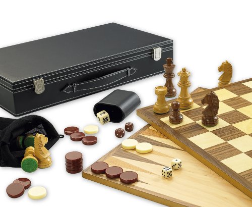 - set de jeux 3 en 1 : échecs, backgammon et da...