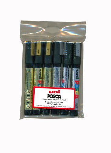 Posca pc5m marqueur pointe moyenne or/argent lo...