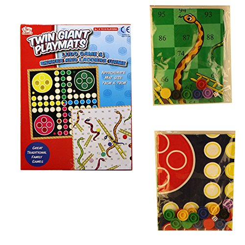 A to Z Games A to Z Twin Giant Playmats Ludo & Snakes & Ladders Game 5012866080633 (5012866080633)