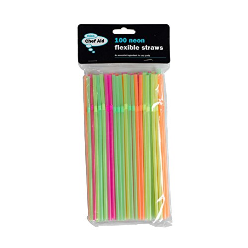 Chefaid Chef Aid - Paille Souple Flexible Fluo x 100 5012904120055 (5012904120055)