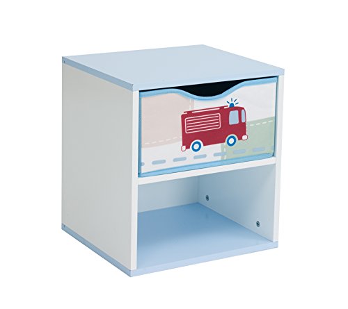 864986 véhicules table de chevet mdf/bois bleu ...