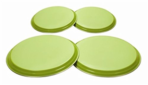 Lot de 4 couvre plaques de cuisson, vert citron