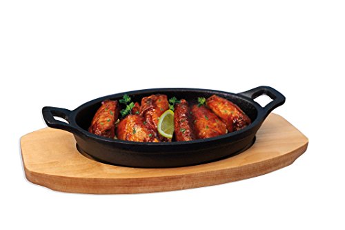 Zodiaque Sizzle Plat Ovale en Fonte avec dessou...