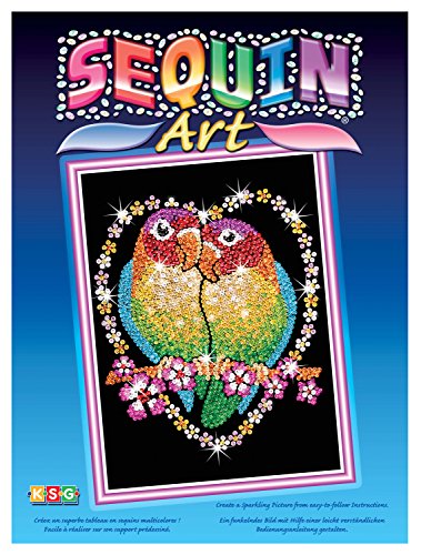 KSG Arts et crafts sequin art kit 1002 love birds photo cadre en polystyrène 275 mm x 370 mm pre imprimé photo 5013634010029 (5013634010029)