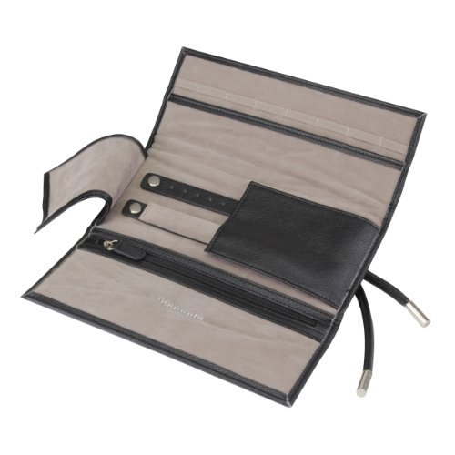 Boutique - Open Black Jewel Roll with Mink Velvet Lining 5013648021110 Boutique by LC Designs