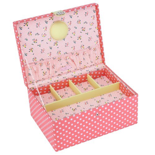 BUTTON IT Honey Pot Large Coral Pink Polka Dot ...