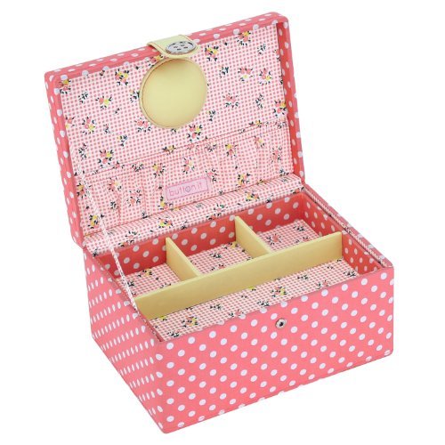 BUTTON IT Honey Pot Medium Coral Pink Polka Dot...