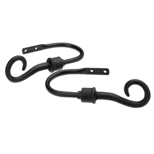 - lot de 2 crochets d'embrasse pour rideaux - noir