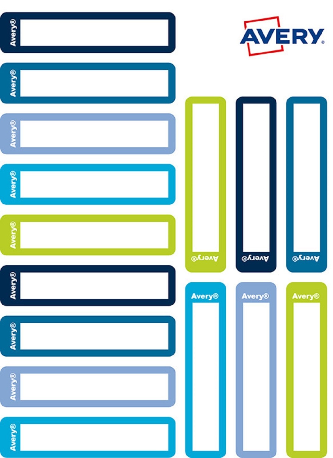 Etiquette pour Stabilo bleu/vert 50x10mm x30 AVERY