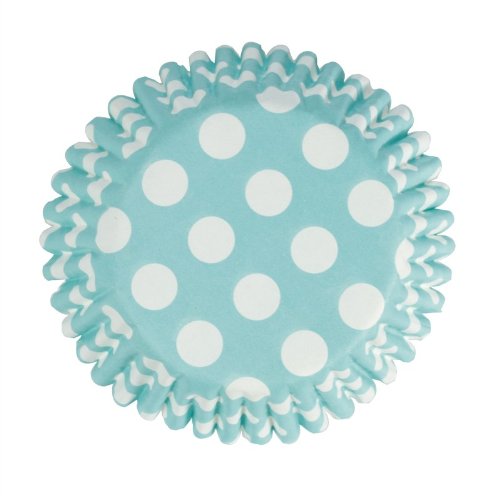 Turquoise Polka Dot Cupcake Cases