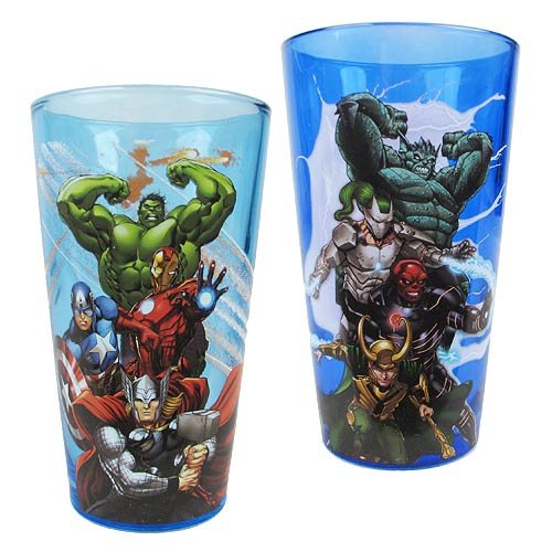 Marvel Avengers Heroes and Villains Pint Glass ...