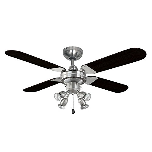 Chrome 106 cm, moderne ventilateur de plafond a...
