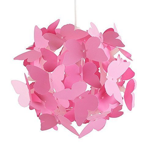 MiniSun Superbe Moderne abat jour, abat-jour, suspension. Papillons en rose sur un boule code EAN 5016529194682 