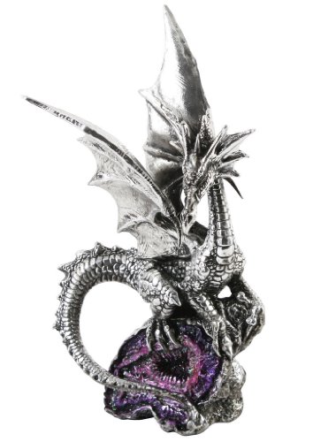 Figurine Dragon avec cristaux Argenté/violet