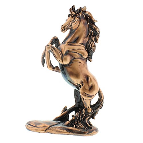Figurine cheval cabré cuivre poli 28 cm