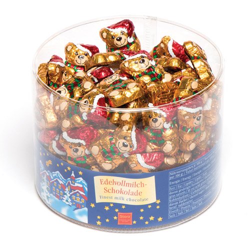 Ours de Noël avec chapeau de père Noël en choco...