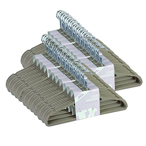 Cintres antidérapants fins en velours, beige, b...