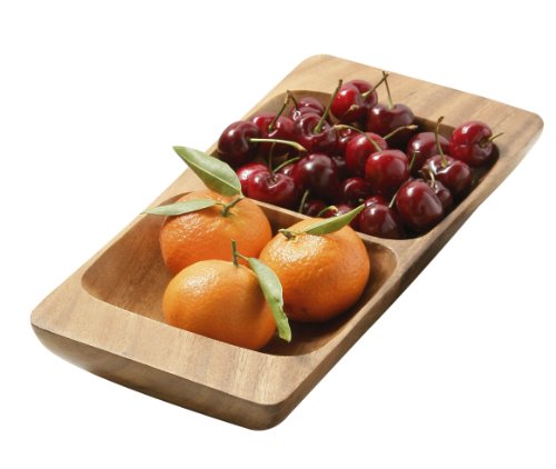 1104603 plat de service avec 2 sections en bois...