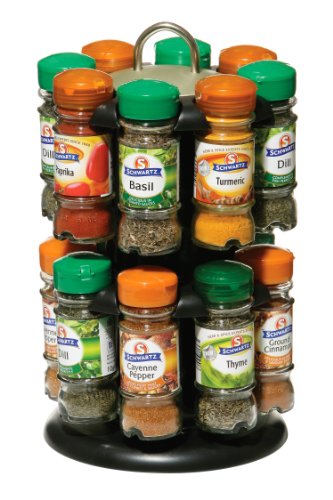 2 tier spice rack with 16 schwartz spices