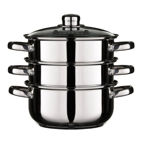 Cuiseur vapeur avec couvercle en verre 3 niveau...