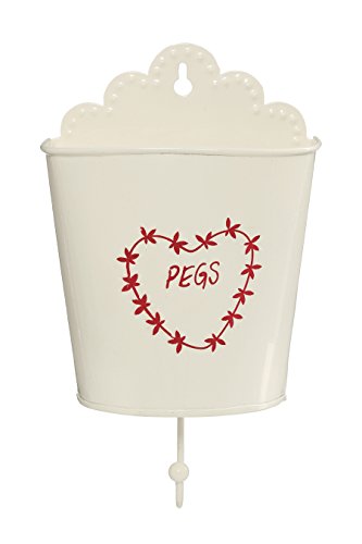 Anglaise, crème/rouge, métal, crème, 7x12x17 cm