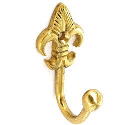 Fleur de Lys Rideau Embrasse Crochets en laiton...