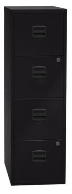 Certeo Classeur pour dossiers suspendus PFA - 4 tiroirs noir - Armoire de bureau Armoires de bureau Classeur pour dossiers suspendus Classeur à fiches Classeurs pour dossiers suspendus Classeurs à fiches Mobilier de bureau code EAN 5020073736106 