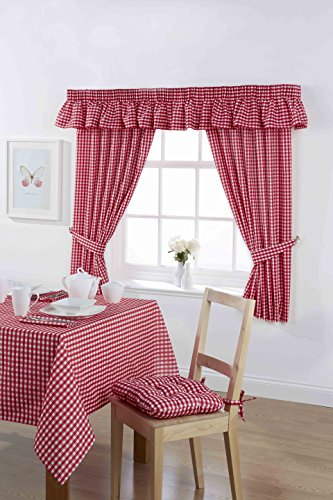 Country Look Carreaux vichy readymades et accessoires, 100 % polyester/polyester, cerise, 46x54in (116x137cm) code EAN 5021124895162 
