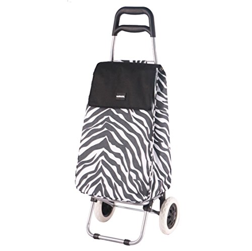 Chariot de courses alfie imprimé zèbre 2 roues