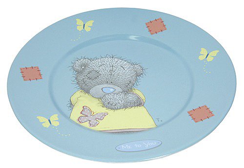 Enfants, assiette, bleu