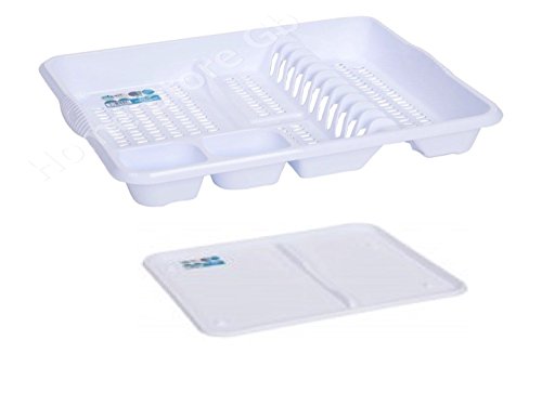 Égouttoir à vaisselle en plastique avec plateau...