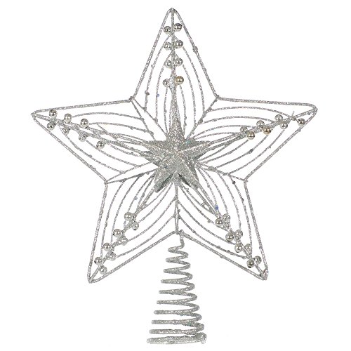 Grand Cimier de Sapin Étoile Finition Pailletée...