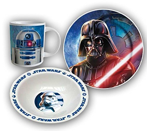 Kit Petit Déjeuner Star Wars Dark Vador avec assiette, tasse et bol enfants Set de vaisselle 5023309561268 for-collectors-only