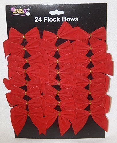 24 Nœuds Satin Velours Rouge Cordon Noël Décora...