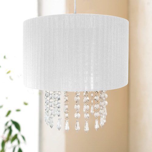 Abat-jour style lustre avec cristaux blanc diam...